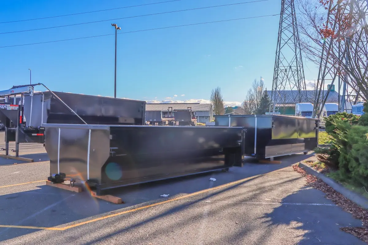 Roll-off dumpster ready for waste disposal at job site for 4 Yard Dumpster Rental in Wylie